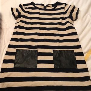 J. Crew cotton dress with leather pockets